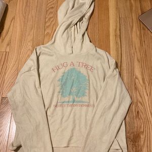 Cropped American eagle long sleeve with hood